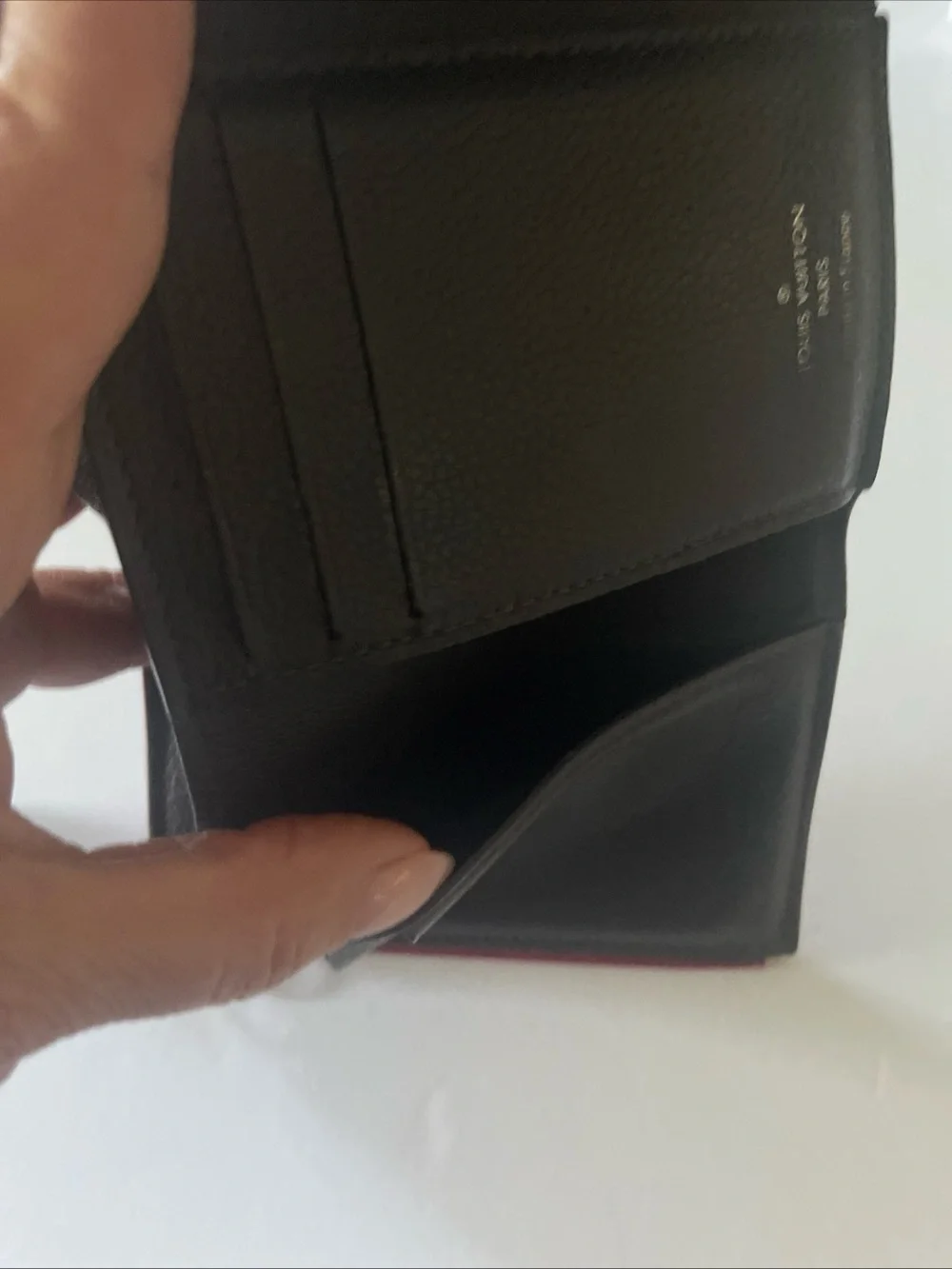 Louis Vuitton Burgundy and Cream Envelope Card Wallet